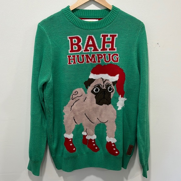TIPSY ELVES Mens Bah Humpug Christmas Sweater - Picture 1 of 3